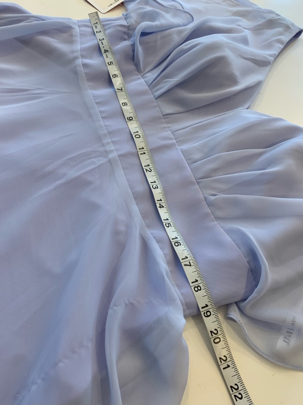 Light Blue Chiffon Gown Floor-Length Flutter Sleeve Woman’s Size 16W NEW (read) - Picture 6 of 13